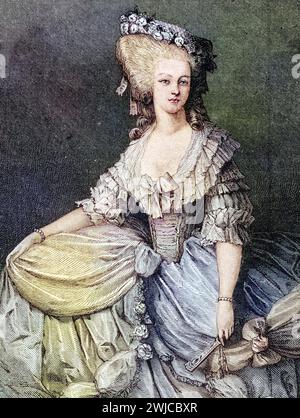 Marie-Louise von Savoyen geb. 8. September 1749 in Turin 3. September 1792 in Paris war eine geborene Prinzessin von Savoyen, Historisch, digita Stockfoto