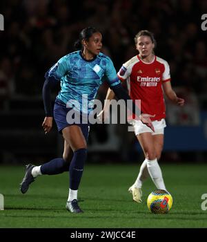 Dartford, Großbritannien. Februar 2024. Dartford, Kent, 14. Februar 2024: Izzy Groves (10 London City Lionesses) während des Continental Tyres League Cup-Spiels zwischen London City Lionesses und Arsenal im Princes Park in Dartford. (James Whitehead/SPP) Credit: SPP Sport Press Photo. /Alamy Live News Stockfoto