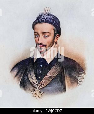 Heinrich III Von Frankreich, 1551-89, König von Frankreich 1574-89, Sohn von König Heinrich II Und Katharina de Medici, Historisch, Digital Restauri Stockfoto