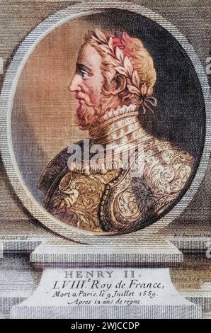 Heinrich II De Valois von Frankreich 1519-1559, König von Frankreich ab 1547, Historisch, digital restaurierte Reproduktion von einer Vorlage aus dem Stockfoto