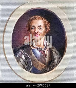 Hermann Moritz Graf von Sachsen, genannt Marschall von Sachsen geb. 28. Oktober 1696 in Goslar am meisten. 30. November 1750 auf Schloss Chambord war ein de Stockfoto