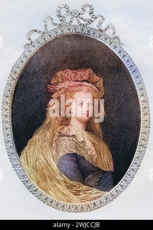 Marie-Antoinette geb. 2. November 1755 in Wien 16. Oktober 1793 in Paris wurde als Erzherzogin Maria Antonia von Österreich geboren. Durch Heira Stockfoto