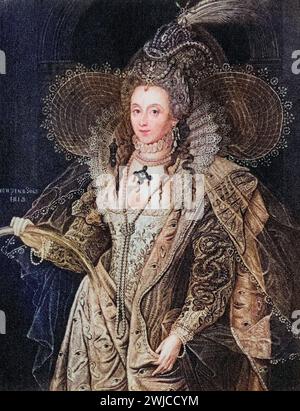 Elizabeth I., 1533-1603. Königin von England 1558-1603. Fotoätzung aus der Malerei von Zucchero. Aus dem Buch Lady Jacksons Werk, 1899, Historisch, Ziffer Stockfoto