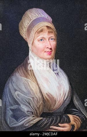 Elizabeth Fry geb. 21. Mai 1780 in Norwich am meisten. 12. Oktober 1845 in Ramsgate war britische Reformerin des Gefängniswesens, Historisch, Digital Restau Stockfoto