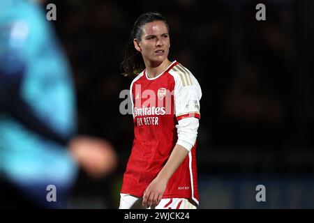 Dartford, Großbritannien. Februar 2024. Dartford, Kent, 14. Februar 2024: Laia Codina (27 Arsenal) während des Continental Tyres League Cup-Spiels zwischen London City Lionesses und Arsenal im Princes Park in Dartford, England. (James Whitehead/SPP) Credit: SPP Sport Press Photo. /Alamy Live News Stockfoto