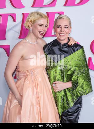 Jessie Buckley und Olivia Colman nehmen an der europäischen Premiere von „Wicked Little Letters“ am Odeon Luxe Leicester Square in London Teil. Stockfoto