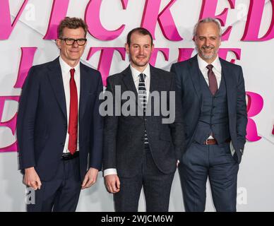 London, Großbritannien. Februar 2024. Graham Broadbent, Jonny Sweet und Ed Sinclair nehmen an der europäischen Premiere von Wicked Little Letters am Odeon Luxe Leicester Square in London Teil. (Foto: Brett Cove/SOPA Images/SIPA USA) Credit: SIPA USA/Alamy Live News Stockfoto