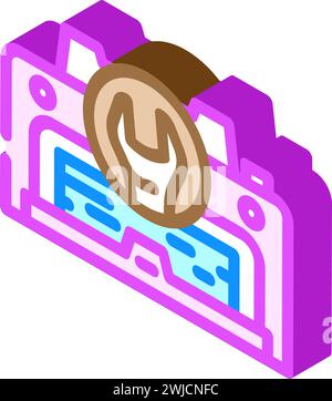 Druckerreparatur Reparatur Computer Isometrisches Symbol Vektorillustration Stock Vektor