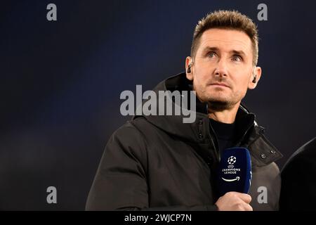 Rom, Italien. Februar 2024. Miroslav Klose vor dem Champions-League-Fußballspiel zwischen SS Lazio und FC Bayern München im Olimpico-Stadion in Rom (Italien), 14. Februar 2024. Quelle: Insidefoto di andrea staccioli/Alamy Live News Stockfoto
