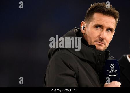 Rom, Italien. Februar 2024. Miroslav Klose vor dem Champions-League-Fußballspiel zwischen SS Lazio und FC Bayern München im Olimpico-Stadion in Rom (Italien), 14. Februar 2024. Quelle: Insidefoto di andrea staccioli/Alamy Live News Stockfoto