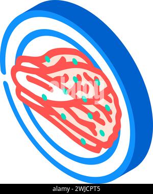 Kimchi Kohl koreanische Küche isometrische Ikonen Vektor Illustration Stock Vektor