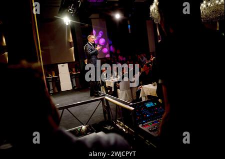 Potsdam, Deutschland. Februar 2024. Bundesfinanzminister Christian Lindner (FDP) spricht am politischen Aschermittwoch der FDP Brandenburg. Quelle: Fabian Sommer/dpa/Alamy Live News Stockfoto