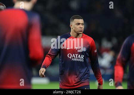 Paris, Frankreich. Februar 2024. © PHOTOPQR/LE PARISIEN/Le Parisien/Arnaud Journois ; PARIS ; 14/02/2024 ; FUSSBALL, LIGUE DES CHAMPIONS UEFA, HUITIEMES DE FINALE ALLER, 14.02.2024, PARIS, PARC DES PRINCES/PARIS SG - REAL SOCIEDAD /PHOTO LE PARISIEN/ARNAUD JOURNOIS Kylian Mbappé Credit: MAXPPP/Alamy Live News Stockfoto