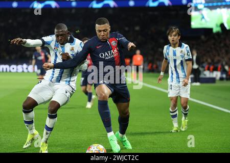 Paris, Frankreich. Februar 2024. © PHOTOPQR/LE PARISIEN/Le Parisien/Arnaud Journois ; PARIS ; 14/02/2024 ; FUSSBALL, LIGUE DES CHAMPIONS UEFA, HUITIEMES DE FINALE ALLER, 14.02.2024, PARIS, PARC DES PRINCES/PARIS SG - REAL SOCIEDAD /PHOTO LE PARISIEN/ARNAUD JOURNOIS Kylian Mbappé Credit: MAXPPP/Alamy Live News Stockfoto