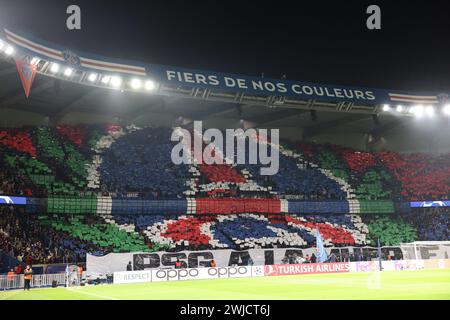 Paris, Frankreich. Februar 2024. © PHOTOPQR/LE PARISIEN/LE PARISIEN/ARNAUD JOURNOIS ; PARIS ; 14/02/2024 ; FUSSBALL, LIGUE DES CHAMPIONS UEFA, HUITIEMES DE FINALE ALLER, 14.02.2024, PARIS, PARC DES PRINCES/PARIS SG - REAL SOCIEDAD /PHOTO LE PARISIEN/ARNAUD JOURNOIS CREDIT: MAXPPP/ALAMY LIVE NEWS Stockfoto