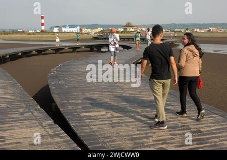 Gaomei Wetland Preservation Area, Gaomei Wetlands, Taichung, Tawain. Stockfoto