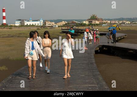 Gaomei Wetland Preservation Area, Gaomei Wetlands, Taichung, Tawain. Stockfoto