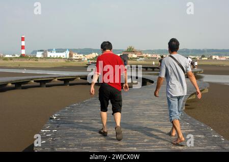 Gaomei Wetland Preservation Area, Gaomei Wetlands, Taichung, Tawain. Stockfoto