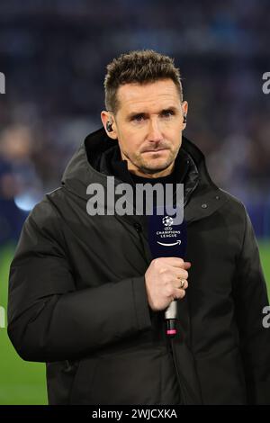 Rom, Italien. Februar 2024. Miroslav Klose Pundit vor dem Champions League-Fußballspiel zwischen SS Lazio und FC Bayern München im Olimpico-Stadion in Rom (Italien), 14. Februar 2024. Quelle: Insidefoto di andrea staccioli/Alamy Live News Stockfoto