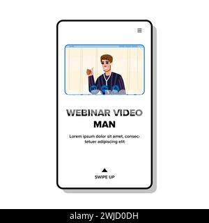 Professionelles Webinar Video man Vektor Stock Vektor