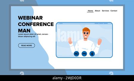Professor Webinar Konferenz Mann Vektor Stock Vektor