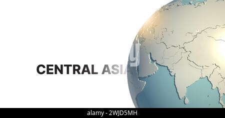 zentralasien. Hintergrund für 3D-Rendering-Kugel. Stockfoto