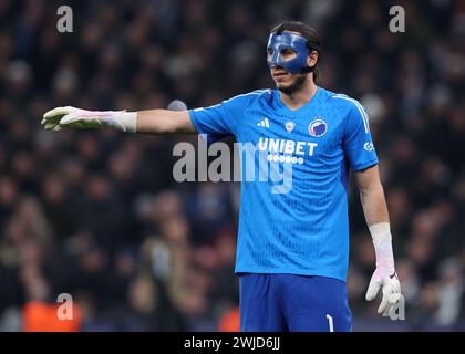 Kopenhagen, Dänemark. Februar 2024. Kamil Grabara vom FC Kopenhagen während des UEFA Champions League-Spiels in Telia Parken, Kopenhagen. Der Bildnachweis sollte lauten: Paul Terry/Sportimage Credit: Sportimage Ltd/Alamy Live News Stockfoto