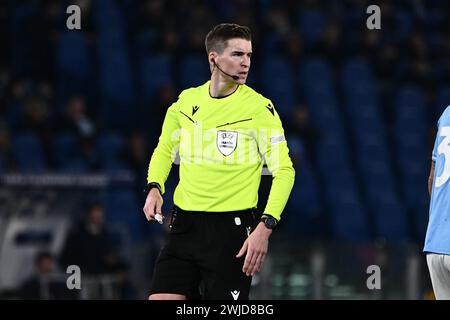 Rom, Italien. Februar 2023. Schiedsrichter Francois Letexier beim UEFA Champions League Spiel zwischen SS Lazio und FC Bayern München am 14. Februar 2024 im Stadio Olimpico Rom Italien. Quelle: Nicola Ianuale/Alamy Live News Stockfoto