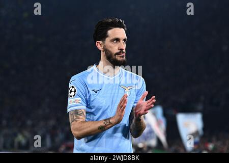 Rom, Italien. Februar 2023. Luis Alberto von SS Latium während des UEFA Champions League-Spiels zwischen SS Latium und FC Bayern München am 14. Februar 2024 im Stadio Olimpico Rom Italien. Quelle: Nicola Ianuale/Alamy Live News Stockfoto