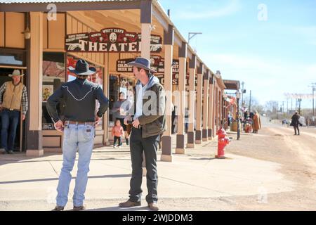 Warten auf den nächsten Schusswechsel in Tombstone, Arizona Stockfoto