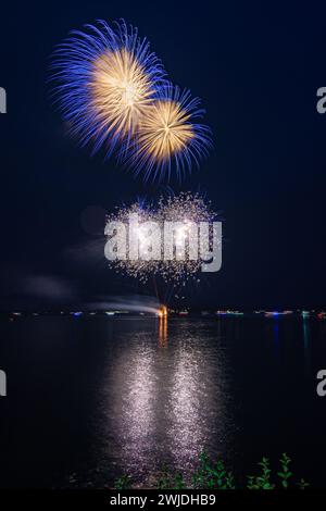 Feuerwerk am Ottawa River Stockfoto