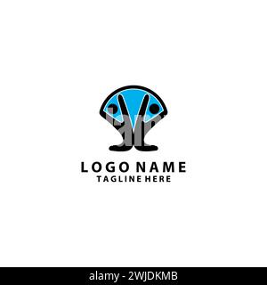 Alien Face Logo Design Vektor Stock Vektor