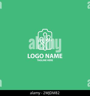 Design-Vektor des Verbindungsbatterie-Logos Stock Vektor