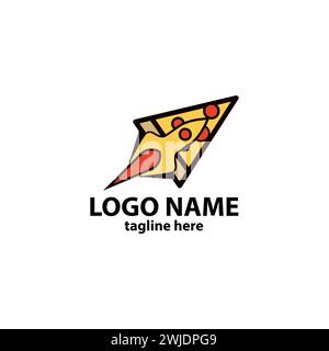 Rocket Pizza Logo Design Vektor Stock Vektor