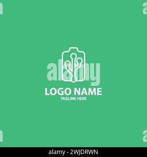 Design-Vektor des Verbindungsbatterie-Logos Stock Vektor