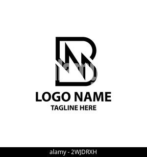 Anfangsbuchstabe BN NB Logo Design Vektor Stock Vektor