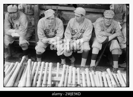 Babe Ruth, Bill Carrigan, Jack Barry und Vean Gregg, Boston AL - Baseballspieler - 1915 Stockfoto