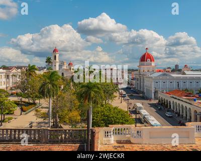 CIENFUEGOS, KUBA - 13. Januar 2022: Kathedrale der Unbefleckten Empfängnis. 2005 wurde Cienfuegos zum UNESCO-Weltkulturerbe erklärt. Stockfoto