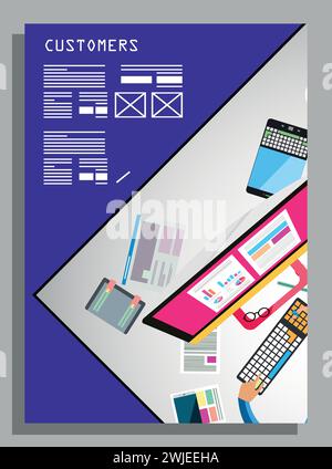 Vektor Moderne Business Flyer Vorlage mit abstraktem Design Stock Vektor