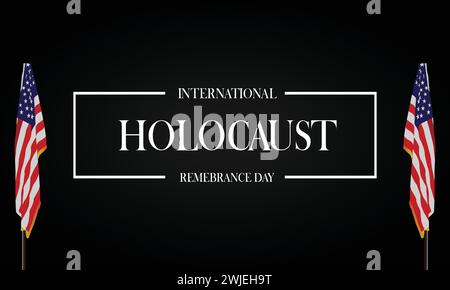 Internationaler Holocaust-Gedenktag Text mit us-Design Stock Vektor