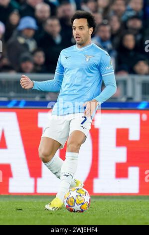 Felipe Anderson von SS Latium im Achtelfinale der UEFA Champions League zwischen SS Lazio und FC Bayern München am 14. Februar 2024 in Rom. Stockfoto