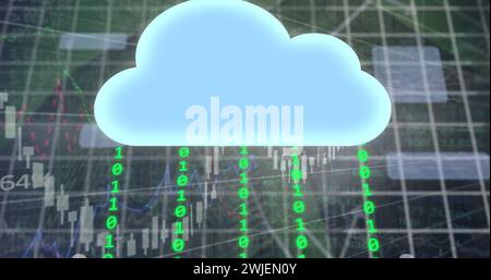 Bild von Verbindungen und Datenverarbeitung über Stadt Stockfoto