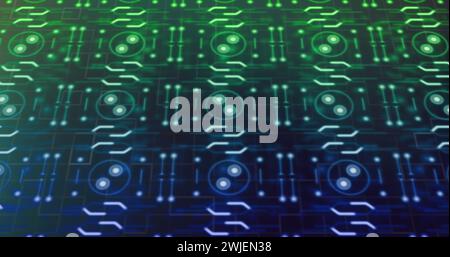 Abbildung: Anschlüsse und Datenverarbeitung über Leiterplatte Stockfoto