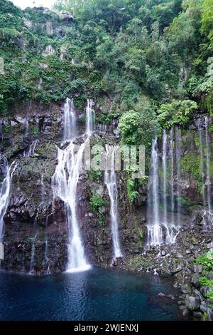 Reunion, (Reunion Island), Saint-Joseph: Der Langevin Wasserfall oder die Grand Galet Falls, südlich der Insel Stockfoto