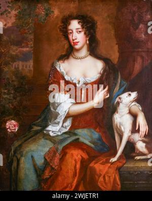 Mary of Modena (1658–1718), Königin von England, Schottland und Irland als zweite Ehefrau von Jakob II. Und VII., Porträtmalerei in Öl auf Leinwand von Willem Wissing um 1685 Stockfoto