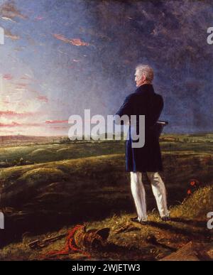 Arthur Wellesley, 1., Duke of Wellington (1769–1852), Vermessung des Feldes von Waterloo, Portraitgemälde in Öl auf Leinwand von Benjamin Haydon, 1839 Stockfoto