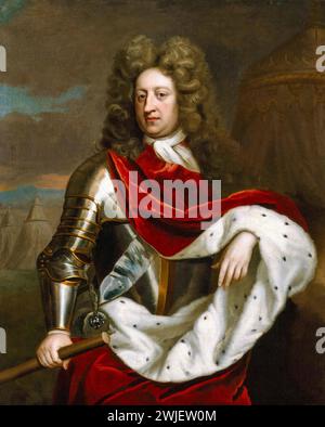 Prinz Georg von Dänemark (1653–1708), Herzog von Cumberland, Consort von Königin Anne von England (später Großbritannien), Porträtmalerei in Öl auf Leinwand nach Michael Dahl, um 1705 Stockfoto