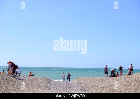 Audresselles (Nordfrankreich), entlang der Küste der Cote d'Opale: Der Strand Stockfoto