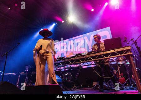 Newcastle, UK - Electronic Dance Band Crazy P unterstützt Roisin Murphy am 14. Februar 2024 im O2 City Hall in Newcastle. Foto: Jill O'Donnell/Alamy Live News Stockfoto