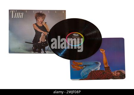 Tina Turner Private Dancer Vinyl Album LP Cover isoliert auf weißem Hintergrund - 1984 Stockfoto